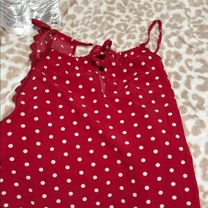 Red Polka Dot Sleeveless Top